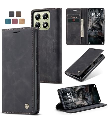 Funda Libro Xiaomi 14T 5G - Cuero PU Con Ranuras Tarjeta Y Soporte