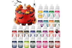 Coloranti Alimentari - ERCorArt 24 Colori di Coloranti Alimentari Naturali, Set di Coloranti Alimentari Liquidi per Gelato, Panna, Dolci, Pasta di Zucchero, per Halloween, Giorno di Natale, 6 ml/Cad