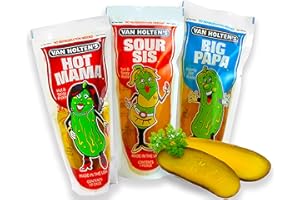‎MEXHAUS Van Holten Pickle - Saure Gurken in Pouch Set mit Hot Mama Pickle, Big Papa Pickle und Sour Sis Pickle (Pack von 3), Sour Pickle Mix