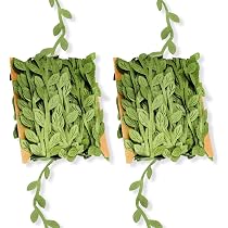 2 Rouleaux De Ruban Lierre Artificiel - 20 M Vert - Déco Murale, DIY, Mariage - Tissu Durable