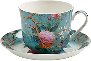 Maxwell & Williams WK05300 filiżanka ze spodkiem 480 ml, Kilburn Bone China kolorowa porcelana, pudełko na prezent, Victorian Garden