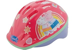 M.V. SPORTS Peppa Pig Kids Bike Helmet Officially Licensed Character Design Robust EPS Inner Material, Adjustable Size, Ventilated Shell for Cooling Suitable for Head Sizes 48-52cm