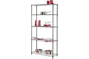 Honey Can Do SHF-01442 Scaffale Industriale a 5 Ripiani, Acciaio, Nero, CONSER, 91.44x35.56x182.88 cm