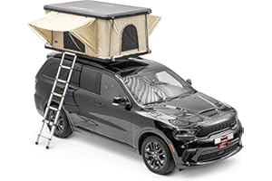 Dragon Winch Tienda de Techo para Coche 2 Personas Techo Duro de Aluminio con colchón, Escalera telescópica, Bolsillos para Accesorios y mosquiteras | Impermeable | Tienda de campaña | Type R