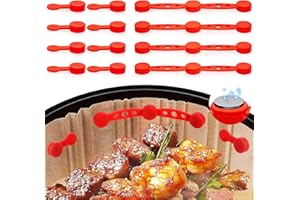 KOVSGQ Air Fryer Magnet Silikon Schnalle Set Heißluftfritteuse Magnete Air Fryer Magnetic Silicone Buckle Set Hitzebeständig 12Skt für Die Luftfritteuse Zum Festhalten Von Pergamentpapier (Rot)