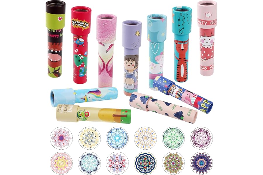 JRJRN 12Pcs Random Pattern Classic Kaleidoscope - Kaleidoscope Bag Filler, Educational Kaleidoscope Christmas Stocking Stuffers, Vintage School Classroom Prizes, Nostalgic Gift for Birthday