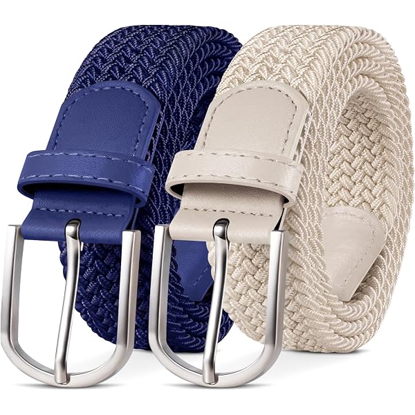Ceinture élastique Tressée Pour Homme - Sans Trous, Boucle Ajustable - Tissu Polyester Extensible - Confortable Pour Tous Les Jours - Plusieurs Couleurs