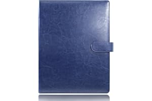 L A4 CLIPBOARD FOLDER Laconile A4 Clipboard Folder Portfolio Multi-Functional Faux Leather Sturdy Clip Board Folder for Office Writing Pads Legal Paper (Blue)