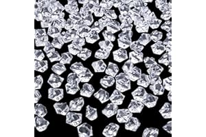 MAIBAOTA 500 PCS Fake Ice Cubes Clear Gem Stones Diamonds Plastic Acrylic Gemstones Crushed Ice for Wedding Table Decorations Centerpieces Scatter Vase Fillers Decorative Stones Crystals for Vases