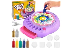 TingingYuli Kunst und Handwerk für Kinder im Alter von 6-12 Jahren, Farbe-Drehkunst-Maschinen-Set, coole Mal-Spinner-Spielzeuge-Sets, kreative Kunstmaterialien Geschenke für Jungen und Mädchen (Lila)