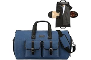 Sunborls Garment Bag for Travel – 2 in 1 Convertible Duffle Carry On Garment Bag, Suit Travel Bag for Men & Women, Ideal for Business, Interviews, Shows, Cruises & Formal Events Blue