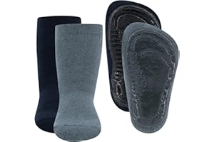 EWERS 2er Pack Uni Stoppersocken SoftStep, Socken mit Antirutschsohle für Jungen und Mädchen, Anti-Rutsch-Socken mit Gummisohle, MADE IN GERMANY, 2 Paar rutschfeste Kindersocken