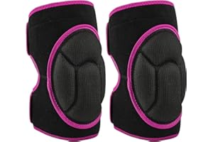 JODSEN Knee Pads for Work, Protective Garden Kneeling Pads Anti-Slip Collision Avoidance Knee Sleeve for Women and Men, Multifunction Knee Caps for Gardening, Sport, Skating (Black with Pink Rim)