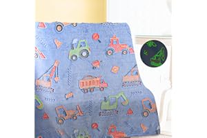 ‎GXHONG Gxhong Kuscheldecke Kinder Leuchtend Planierraupen 100CM x 150CM, Junge Mädchen Geburtstags Geschenk, Für Reisen, Nickerchen, zu Hause