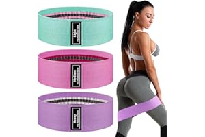 AUBEIFOU Fascia Resistenza Elastici Fitness,3 Pezzi Bande Elastiche di Resistenza Set in Tessuto, con 3 Livelli di Resistenza,Fitness Bands per Yoga, Pilates, Palestram, Esercizi Glutei