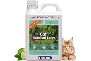 KinderPet® Cat Repellent Stop Cats Big Value 2.5L Refill Anti Fouling Natural Cat Deterrent Stop Fouling Pooping Peeing Urinating Scratching Eucalyptus Lime Peppermint