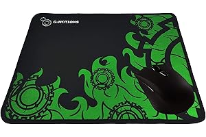 G-MOTIONS Gaming Mouse Pad ricamato - Rivestimento ad assorbimento liquido - Ideale per qualsiasi tipo di mouse - Tappetino per giocatori (S: 20 x 25 CM (Fiamma))