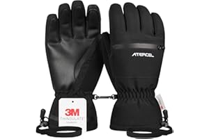 ATERCEL Guantes de esquí impermeables 3M Thinsulate para pantalla táctil, guantes de invierno para hombre y mujer, ideales para esquí, snowboard, motos de nieve y senderismo de invierno