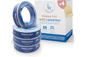 BABY LAMA 4 Ricariche Mangiapannolini Profumate Compatibili con Ricariche Maialino Foppapedretti Angelcare. Cassette Compatibili con Ricarica Mangiapannolini Foppapedretti. (4 Ricariche)