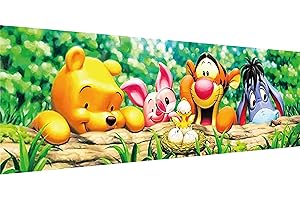 YALKIN Large Diamond Painting Kits Cartoon 5D Diamond Art Kit 11.8 x 35.5 inch Full Round Drill Full Round Drill Paint by Number Kit for Adults Beginner Kids Home Wall Decor Christmas Gifts