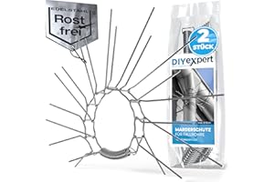 DIYexpert Marderschutz Fallrohr aus Edelstahl | [2 Stück] | Effektive Waschbär-Abwehr für Fallrohre | Wirkungsvoll als Marder-Abwehr und Waschbärschutz am Regenfallrohr