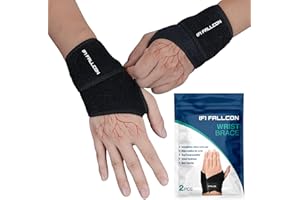 FALLCON F Muñequera Tendinitis Muñeca Tunel Carpiano (2PCS) - Muñequeras Metacarpiana Deportiva Transpirable de Neopreno Ajustable Elastica - Para Muñeca Abierta,Esguince de Muñeca,Artritis,Fracturas.