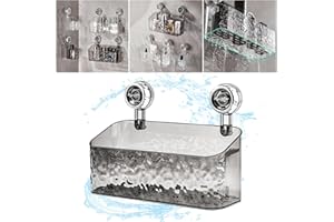 Shujin Leichtes, luxuriöses Saugnapf-Regal im Gletscher-Muster, Dusch-Saugnapf-Regalkorb, Saugnapf-Dusch-Organizer, Abnehmbarer Duschkorb für das Badezimmer(1pc-L/Grau)