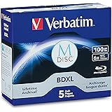 Verbatim 98913 M-Disc BD-R XL 100 Go / 1-4x, Coffret à Bijoux (5 disques) Bleu