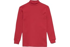 Channo Chemise de sous-vêtement Thermique pour Enfants à col Haut et à Manches Longues, Couleurs Unies