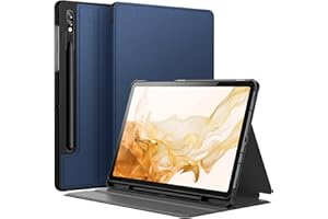 JETech Etui dla Samsung Galaxy Tab S8 2022/S7 2020 11 Cala z S Pen Uchwytem, Slim Folio Stojak Ochronny Tabletu Case, Wiele Kąta Widzenia Oglądanie (Granatowy)