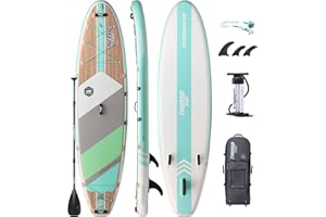 THURSO SURF Inflatable Stand Up Paddle Board All-around SUP Waterwalker 120 10'×30''×6'' Deluxe Package | Carbon Shaft Paddle | Roller Backpack | Dual Chamber Pump | Coiled Leash