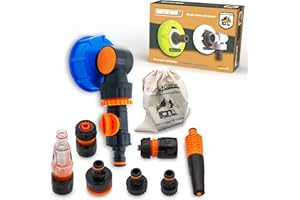 MaJoCompTec® WATERTWIN adapter do napełniania zbiornika na wodę, akcesoria do przyłącza wody do przyczepy kempingowej, adapter do napełniania kompatybilny z Gardena (FLEX + zestaw CONNECT, adapter do