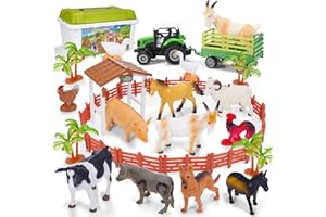 Veopoko 38 Pcs Kids Farm Animals Toys, Boys Girls Age 3 4 5 6 7 Year Old Gifts for 3-7 Year Old Girls Kids Toys for 3-7 Year Old Boys Girl Gifts Age 3-7 Educational Toy for Kid Animal Figures