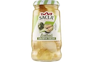 Saclà, Sottolì, Carciofini Tagliati sottolio, Ideali per Aperitivo, Antipasto, Pizze, Insalate e per Arricchire i Tuoi Piatti, Vaso Vetro, 285g, Confezione da 12 pezzi