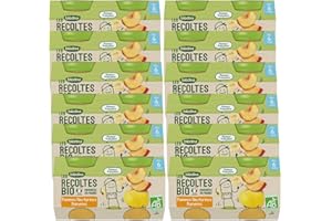 Blédina - Les Récoltes Bio - 24 petits pots pour bébé - Nectarines Bananes dès 6 mois (Pack de 12x2 pots)
