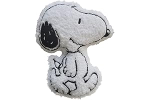 Snoopy Coussin Constellation en Peluche à Poils Longs Couleurs Blanches et Noires Produit Officiel (CyP Brands)