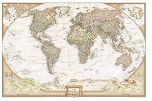 National Geographic World Executive Wall Map - Antique Style - 36 x 24 inches - Art Quality Print