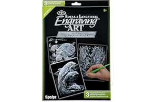 Royal & Langnickel Silver Engraving Art A4 Silver Sea Life Designed Painting Set (Pack of 3)