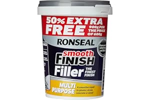 Ronseal 6886271-HHW Smooth Finish Filler Multi-Purpose Ready Mixed 900g, White