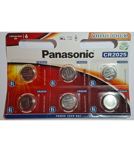 Batteria Al Litio Panasonic CR2025 3V | Pila A Bottone Con Scadenza Lunga, Per Telecomandi E Bilance