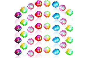Skylety 108 Paquets Anneaux de Gelée Bosselés Clignotants Illuminés de Noël Jouet de Doigt Amusant et Coloré à LED Brille dans Noir Faveurs de Fête pour Garçons Filles Adultes Fête Lumineuse Concert