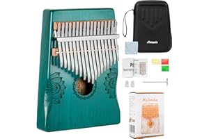 Retropolis Kalimba C-Dur 17 Toneladas - Instrumento Musical de Madera de Caoba con Estuche y Accesorios - Kalimba para Principiantes y Avanzados (Azul Océano)