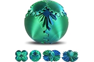 Ainiv Gear Ball Fidget Toy, 3D Printed Steampunk Whirling Wonder Fidget Gear Sphere Toys, Stress Relief Anxiety Fun Gearsphere Cube Fidget Toy for Office and Home, Birthday Gift for Adults Kids(8cm)