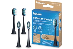Beurer SC Premium Whiten borsthuvuden för elektriska soniska tandborstar, 4 ersättningsborstar kompatibla med SC 30, 50 & Phi