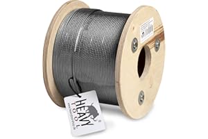 HEAVYTOOL Drahtseil Edelstahl 4mm 7x19 weich/flexibel (100m auf Rolle) V4A AISI 316 BL: 850kg Edelstahlseil Stahlseil Stahldrahtseil Drahtkabel Kabelseil Stahlkabel