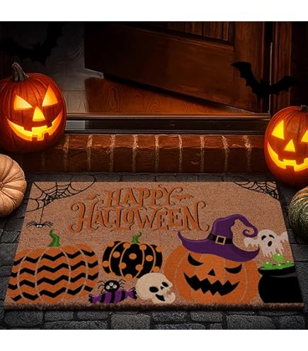 Halloween Graffiti Fußmatte 73x43 Cm - Wasserdichte Gummi-Matte Für Innen & Außen Mit Anti-Rutsch