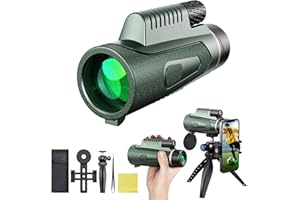 Ant Warrior Monokulares Teleskop, 12X50 Monokular Fernrohr Erwachsene mit Smartphone Halterung, Stativ Wasserdicht Kompakt Monokular Teleskop für Vogelbeobachtung Jagd Konzert (Smaragdgrün)