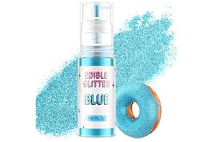 Paillettes Comestibles Spray Bleu, Waysroma Paillettes Alimentaires Comestibles Or Spray Paillette pour Pâtisserie, Fraises, Boissons, Gâteaux, Fondants, Cocktails, Chocolat (5g)