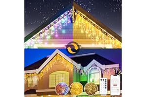 CIRCLIO Dekoracje na Boże Narodzenie, ciepła biel zewnętrzna girlanda świetlna RGB, zewnętrzna dekoracja świąteczna z pilotem i aplikacją, 8 trybów+4 jasności+timer+prędkość (10M-400L, C/RGB)