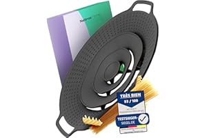 NETROX Couvercle anti débordement en silicone universel – Protection anti eclaboussure cuisine – Couvercle casserole et poêle anti projection pour cuisine - Poêles et casseroles jusqu'àØ 15-25 cm